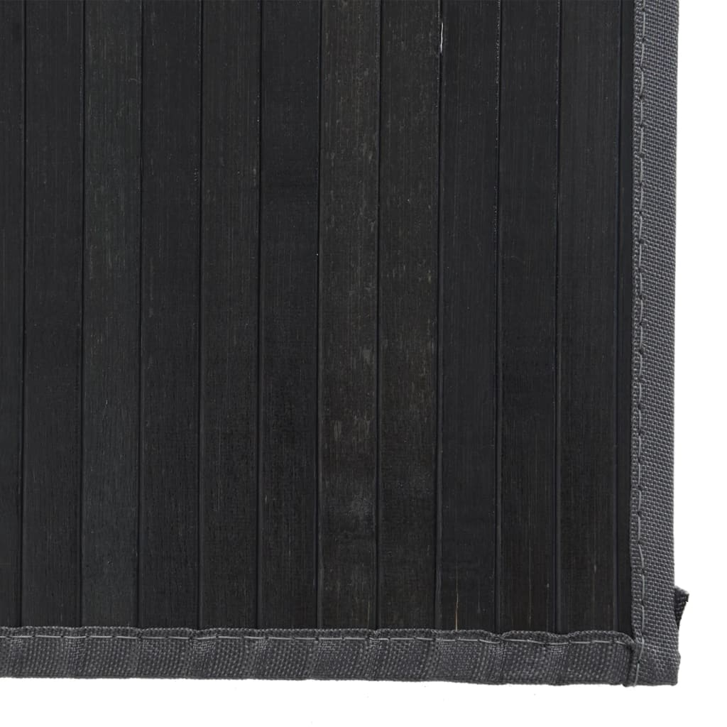 gulvtæppe 80x200 cm rektangulær bambus sort