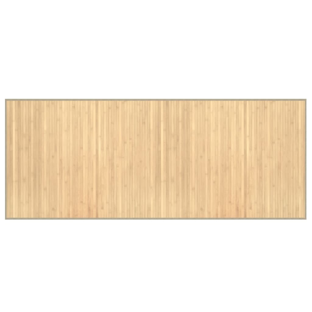 gulvtæppe 80x200 cm rektangulær bambus lys naturfarvet