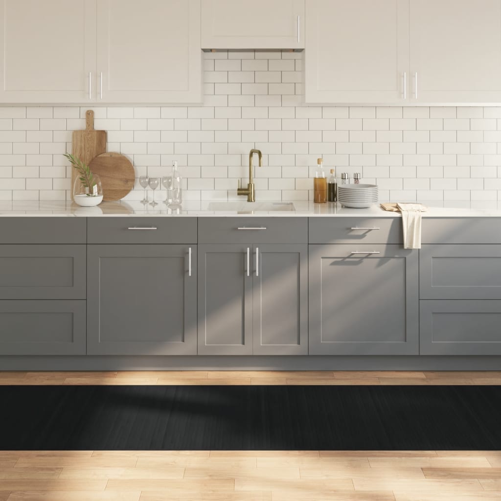 gulvtæppe 80x300 cm rektangulær bambus sort