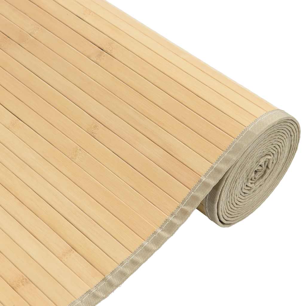gulvtæppe 80x300 cm rektangulær bambus lys naturfarvet