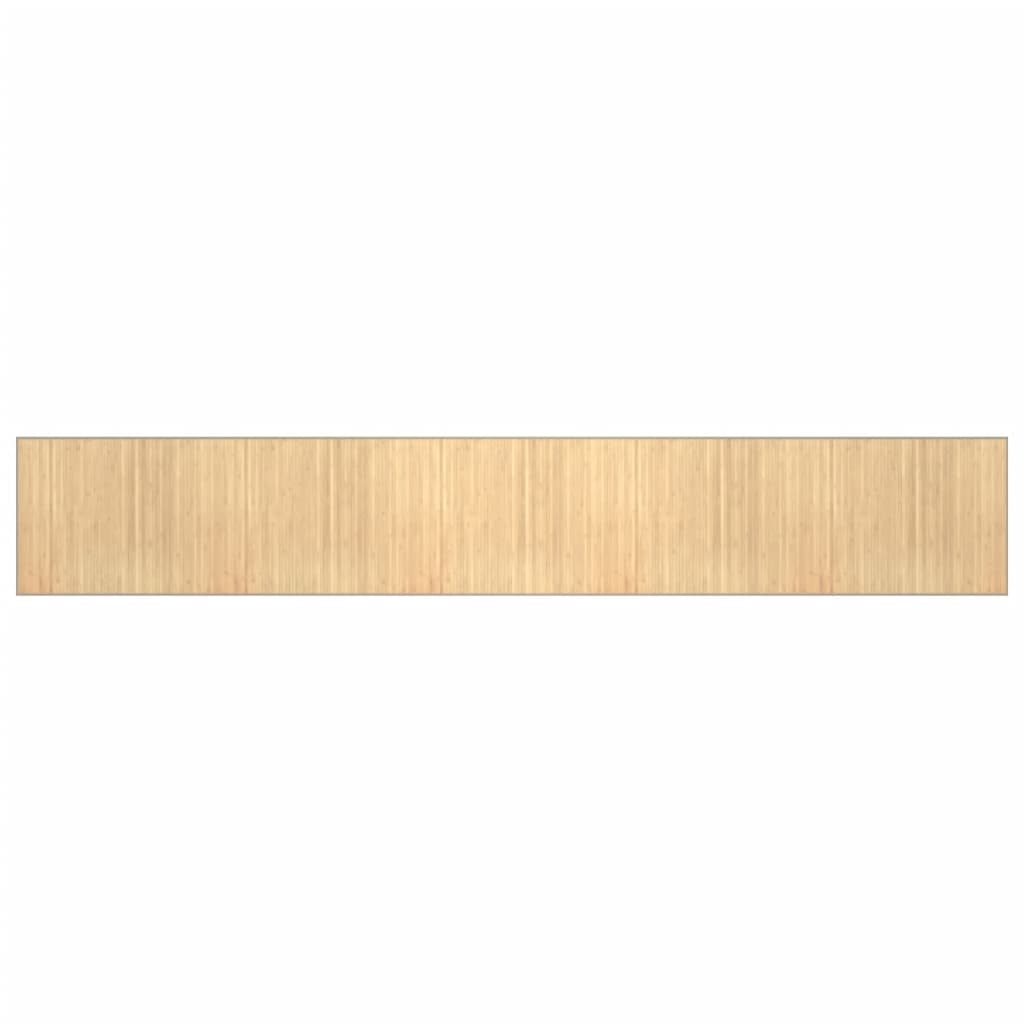 gulvtæppe 80x1000 cm rektangulær bambus lys naturfarvet