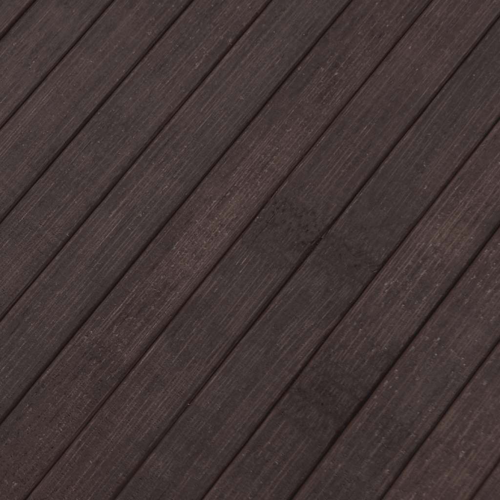 gulvtæppe 80x1000 cm rektangulær bambus mørkebrun