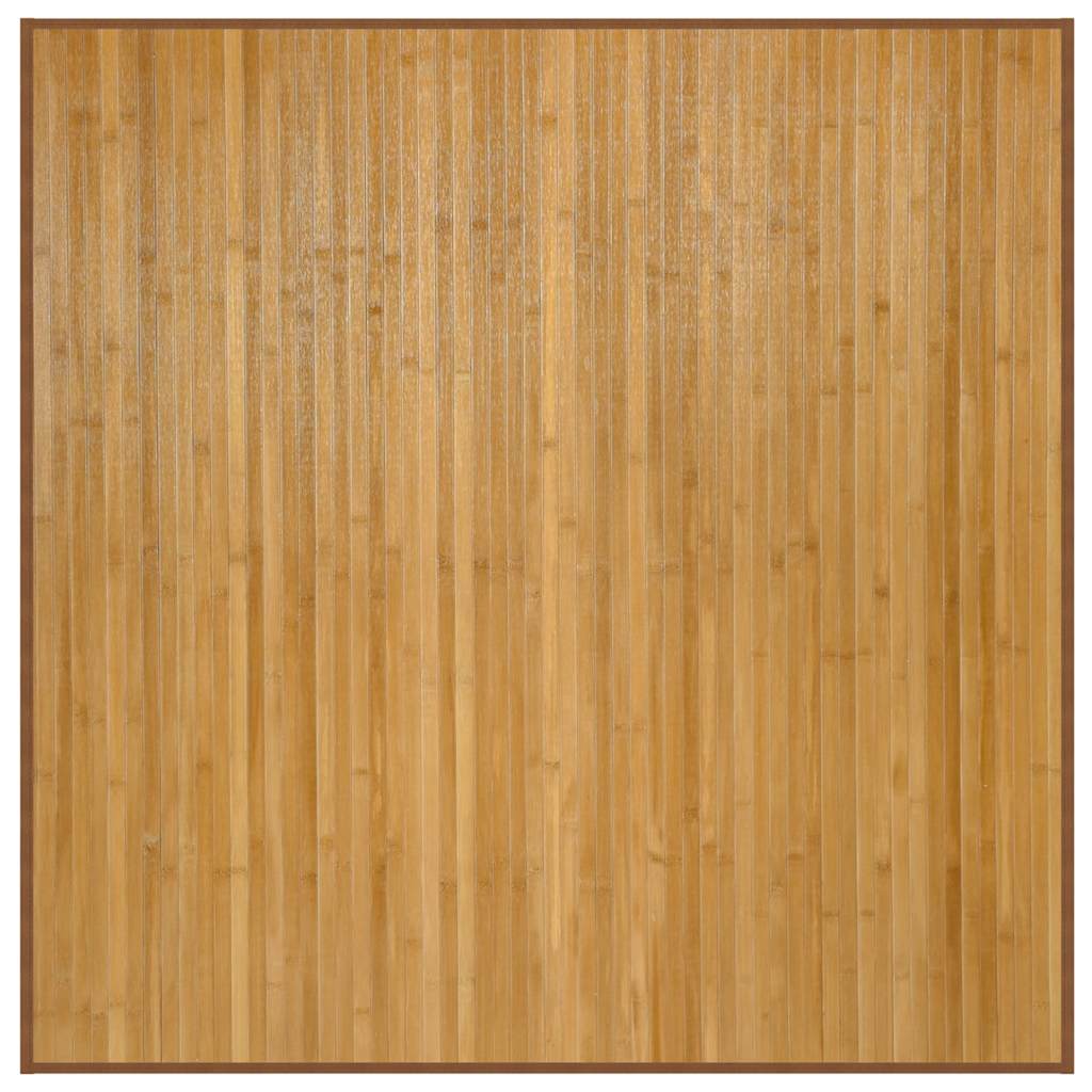 gulvtæppe 100x100 cm rektangulær bambus naturfarvet