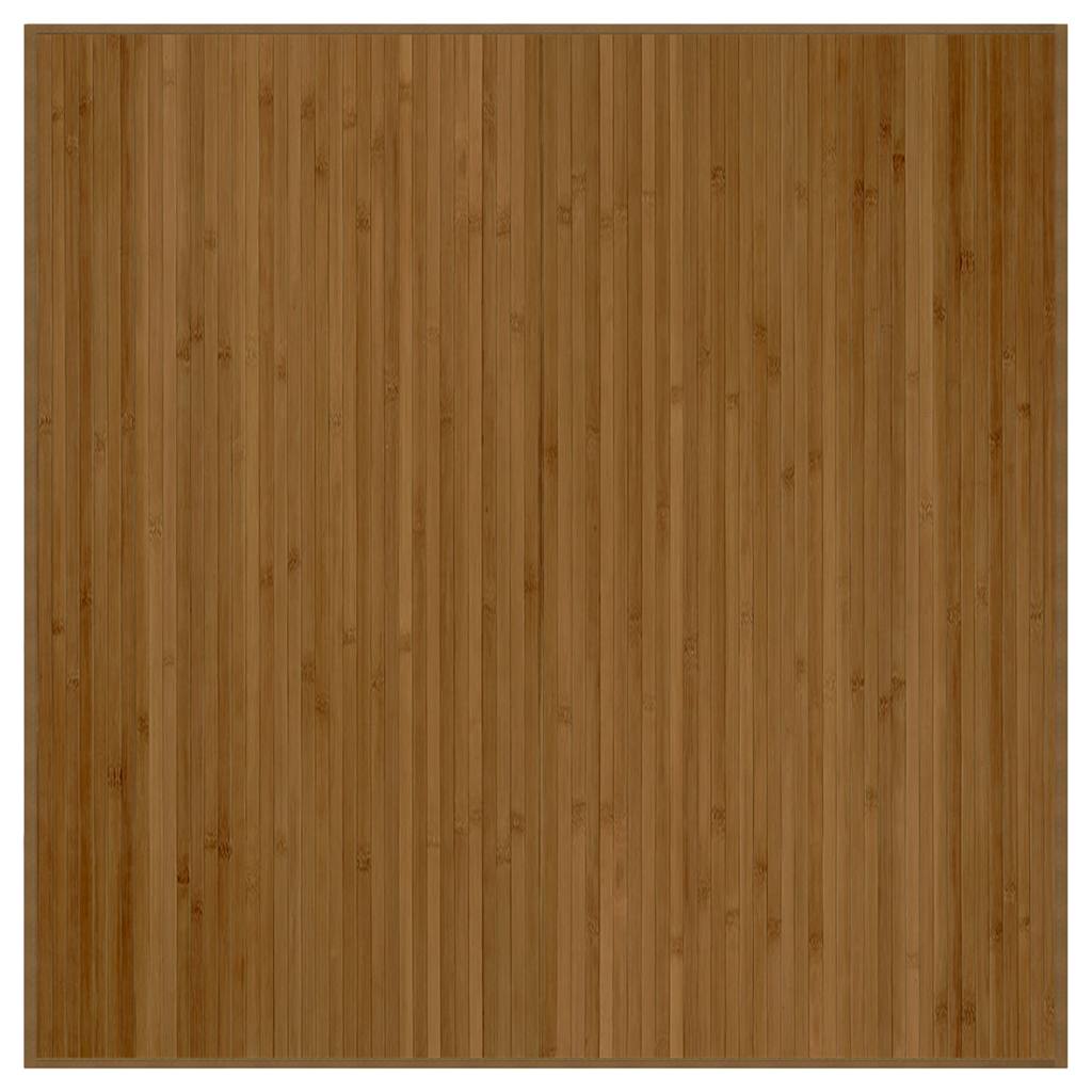 gulvtæppe 100x100 cm firkantet bambus brun