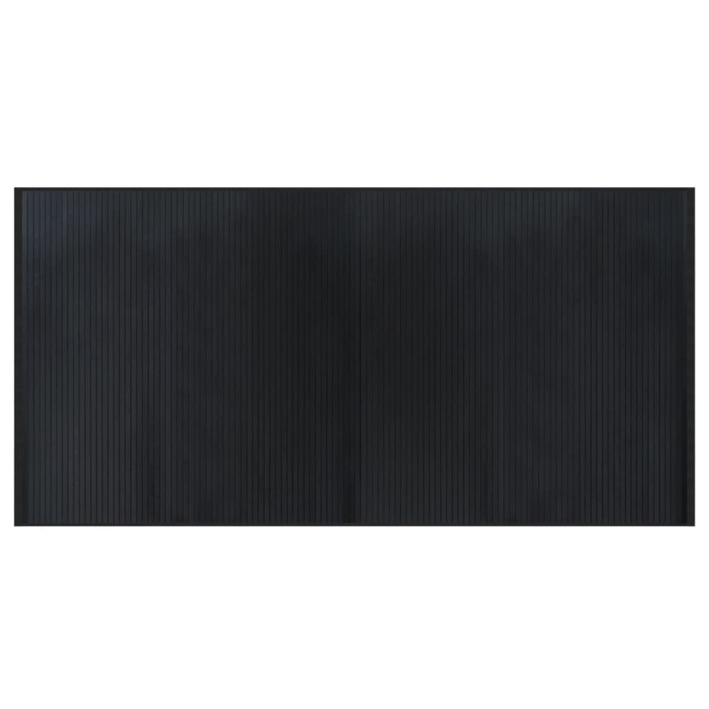 gulvtæppe 100x200 cm rektangulær bambus sort