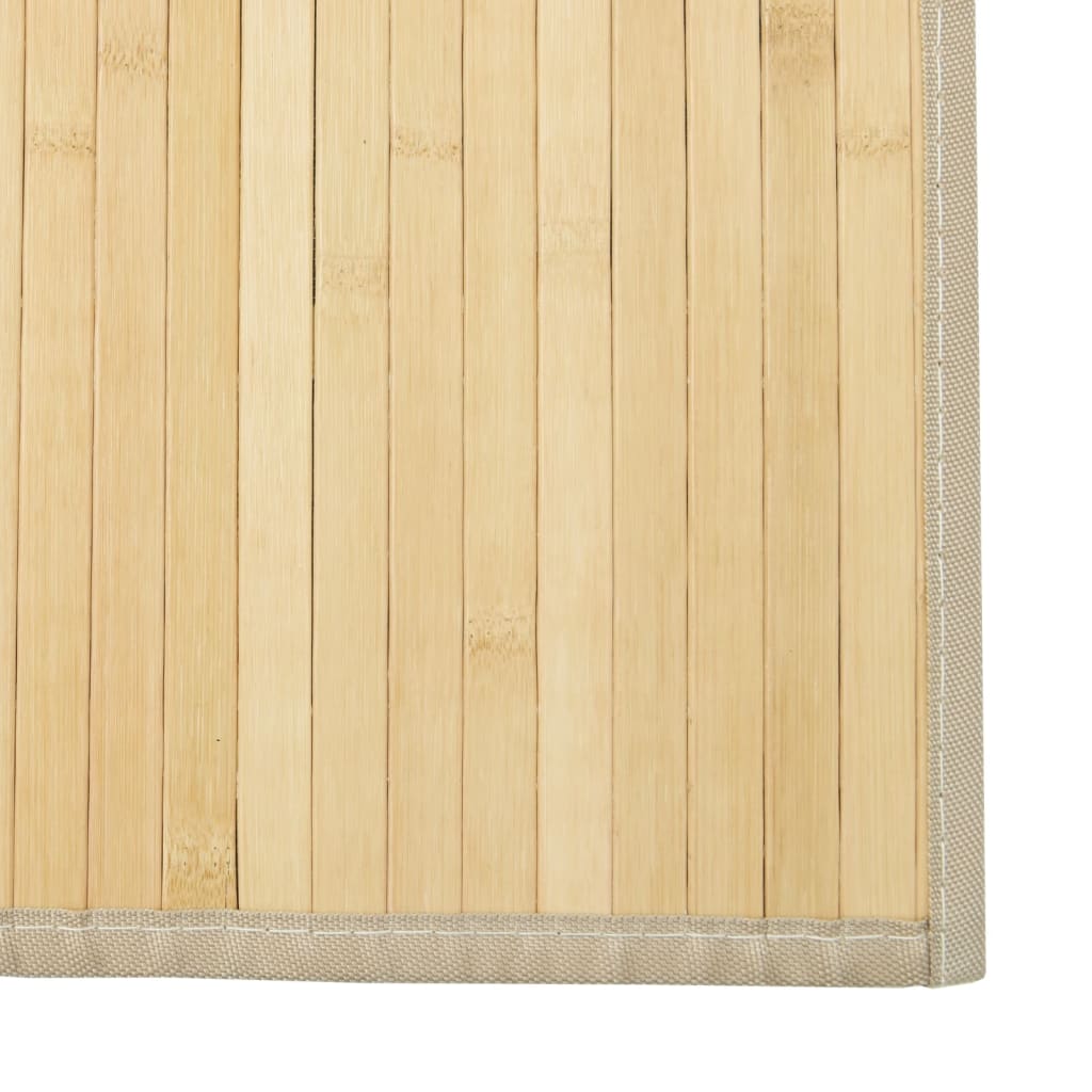 gulvtæppe 100x200 cm rektangulær bambus lys naturfarvet