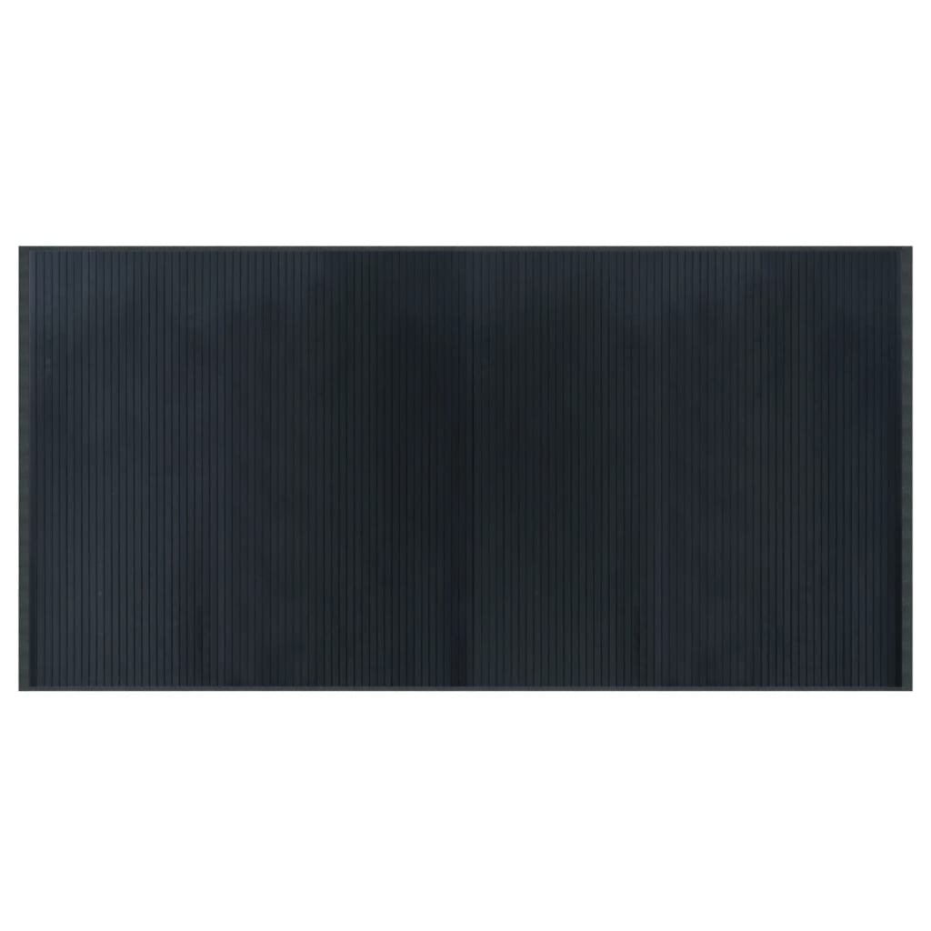 gulvtæppe 100x200 cm rektangulær bambus grå