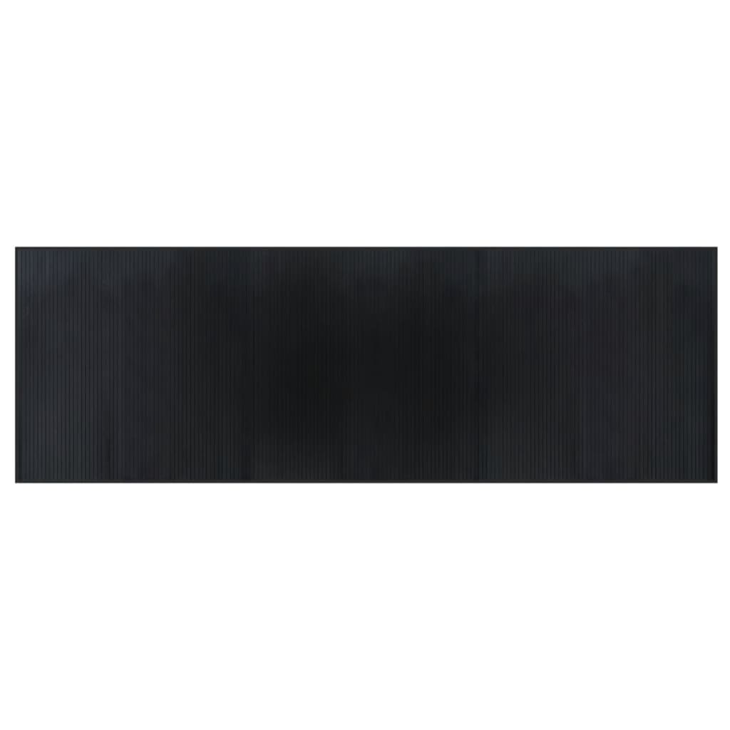 gulvtæppe 100x300 cm rektangulær bambus sort