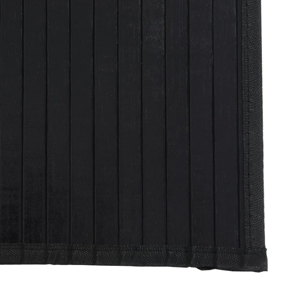 gulvtæppe 100x300 cm rektangulær bambus sort