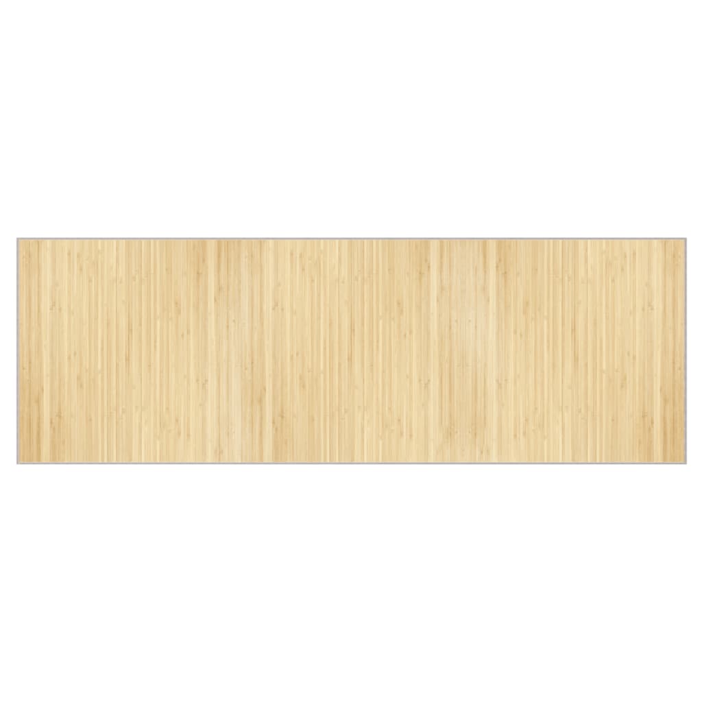 gulvtæppe 100x300 cm rektangulær bambus lys naturfarvet