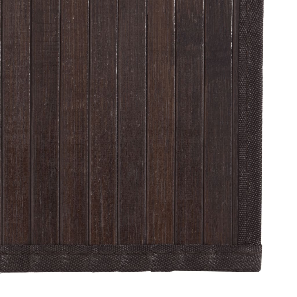 gulvtæppe 100x300 cm rektangulær bambus mørkebrun