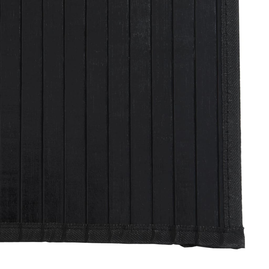 gulvtæppe 100x400 cm rektangulær bambus sort