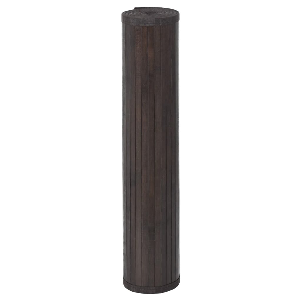 gulvtæppe 100x400 cm rektangulær bambus mørkebrun