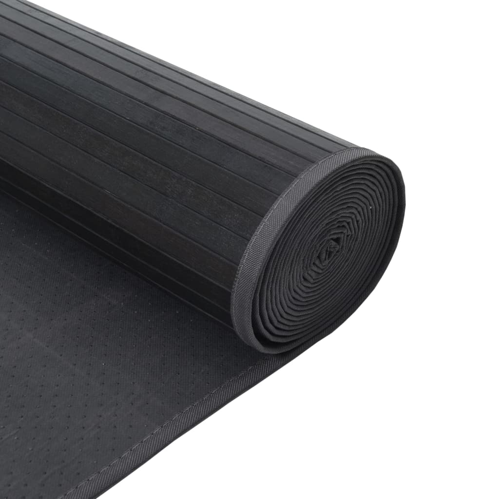 gulvtæppe 100x500 cm rektangulær bambus grå