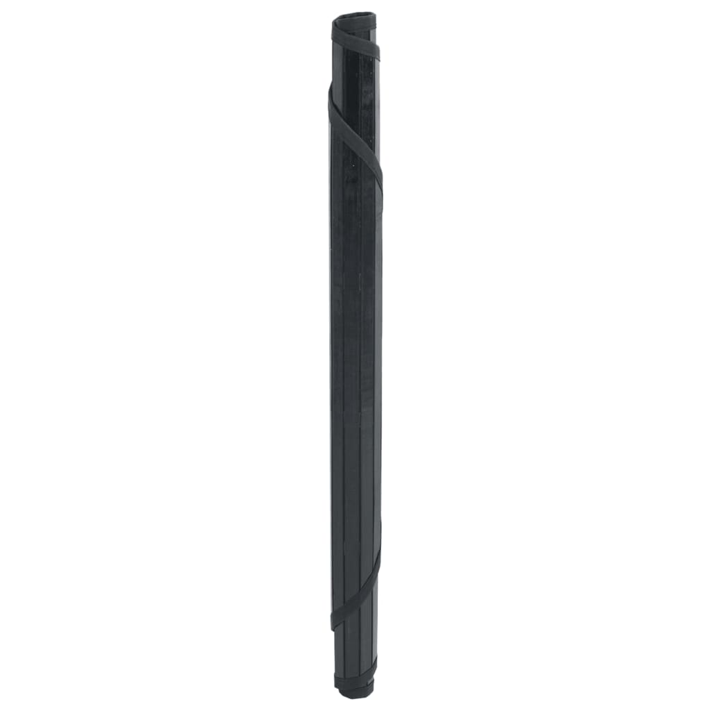 gulvtæppe 60 cm rundt bambus sort