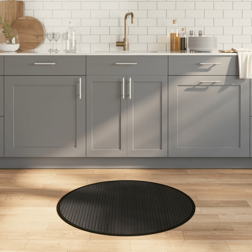 gulvtæppe 80 cm bambus sort