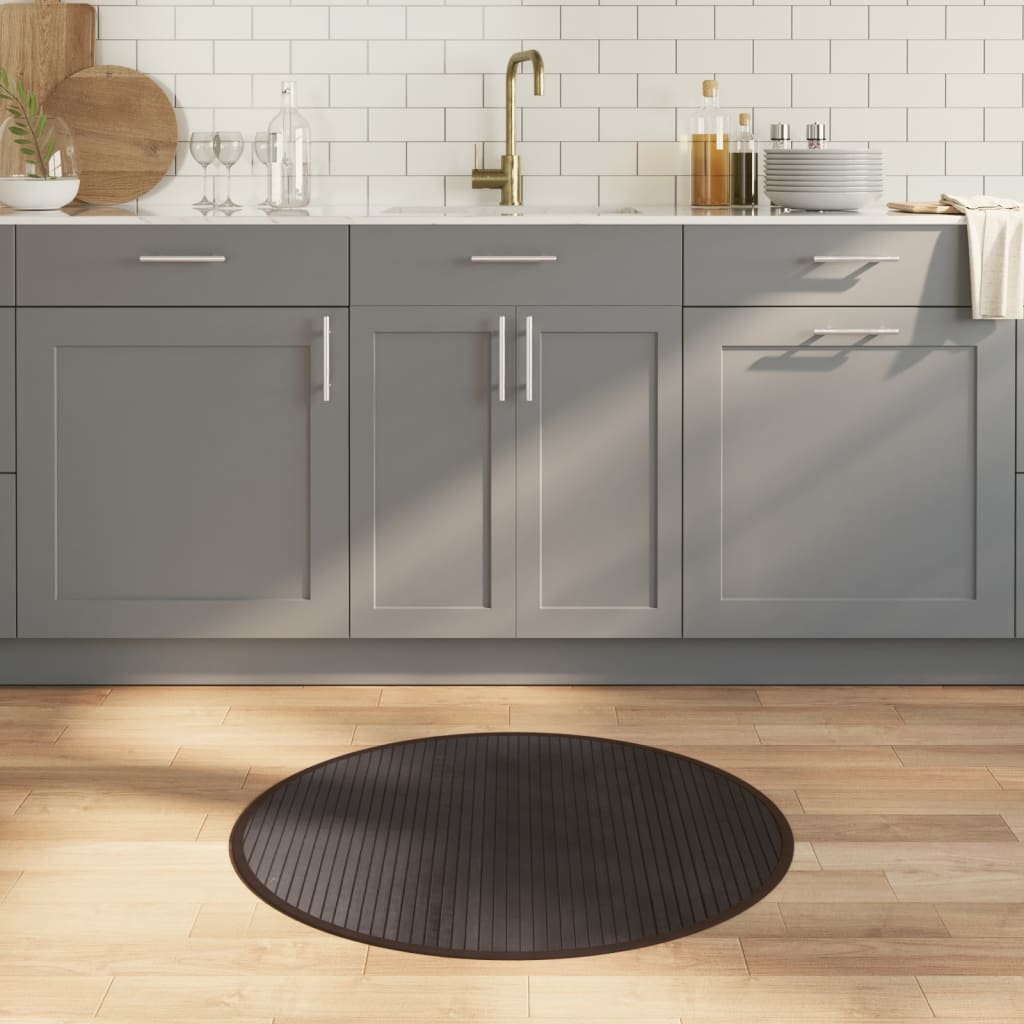 vidaXL gulvtæppe 80 cm bambus mørkebrun