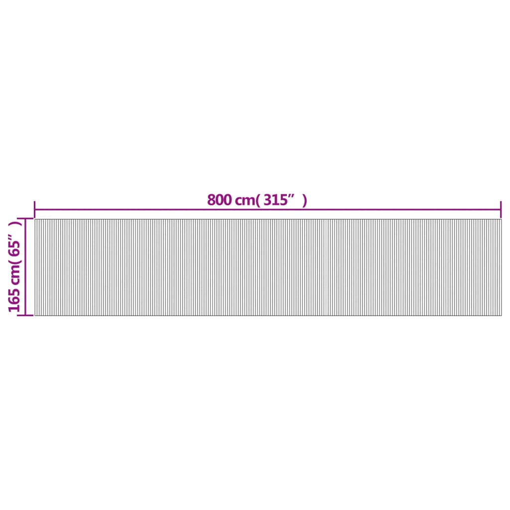 rumdeler bredde 800 cm højde 165 cm bambus hvid