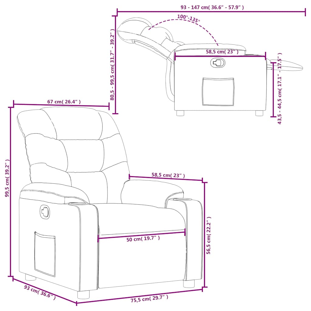 lænestol stof mørkebrun