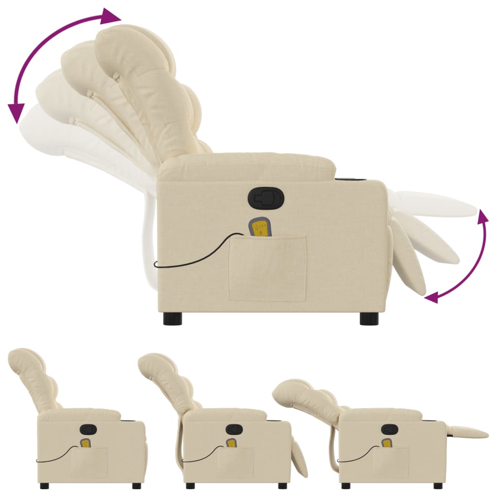 massagestol stof cremefarvet
