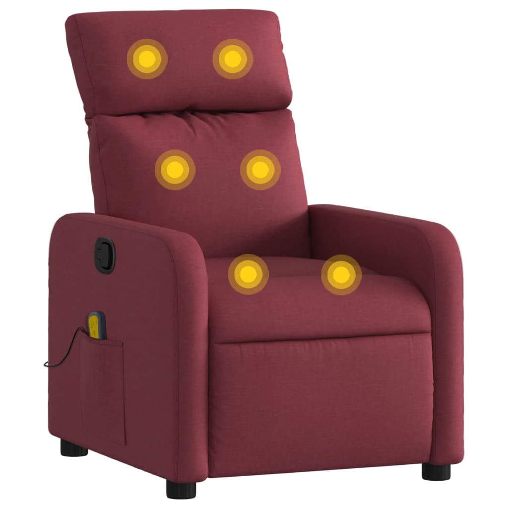 massagestol stof vinrød