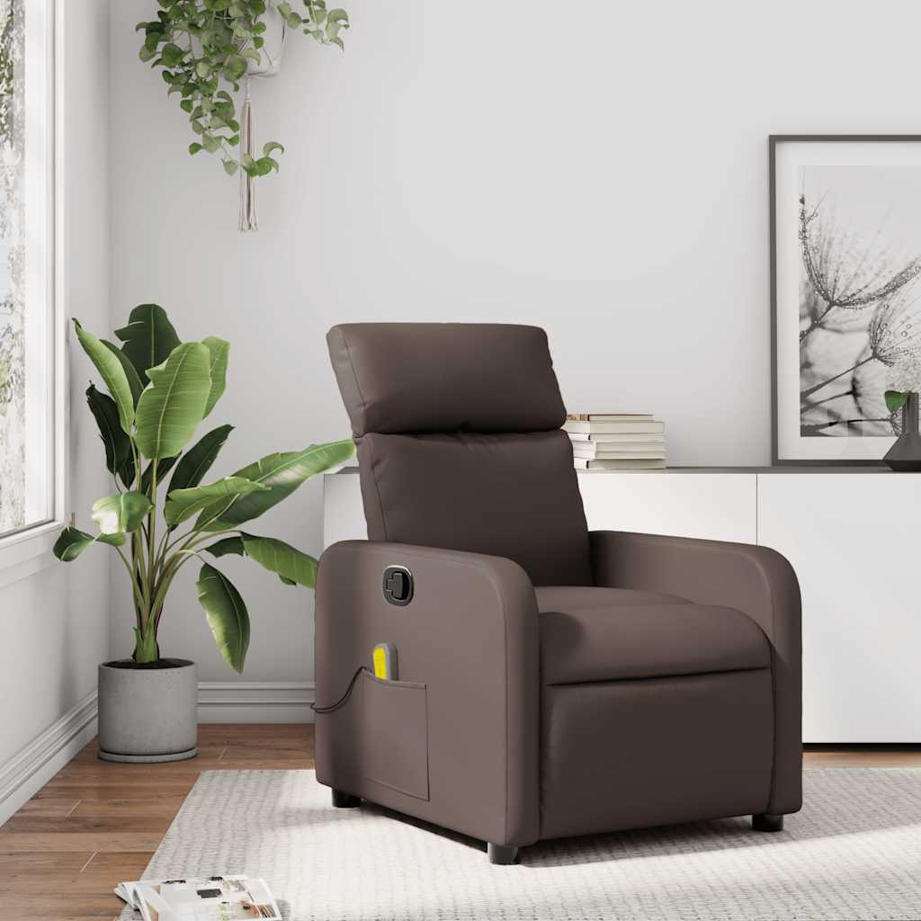 massagestol kunstlæder brun