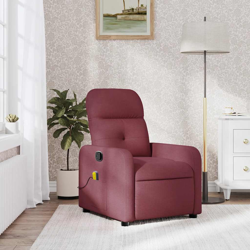 massagestol stof vinrød