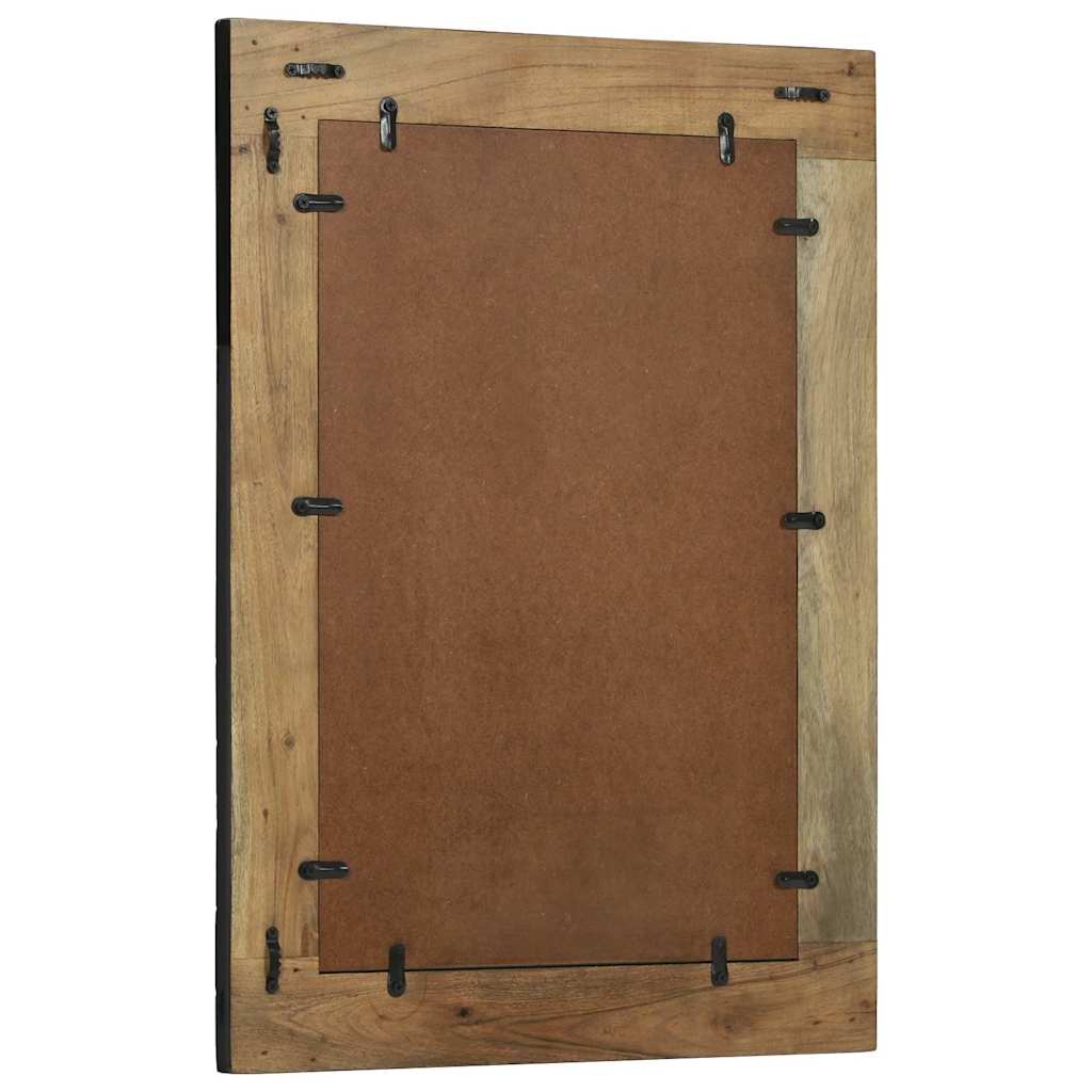 Vægspejl Sort og Brunt 70 x 2 x 70 cm Massivt Akacietræ