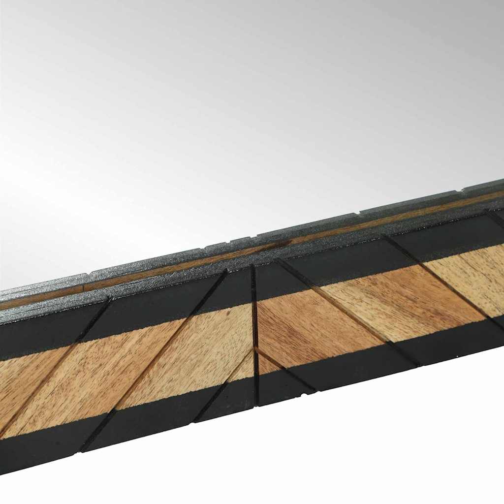 Vægspejl Sort og Brunt 50 x 2 x 90 cm Massivt Akacietræ