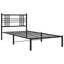 sengeramme med sengegavl 90x190 cm metal sort