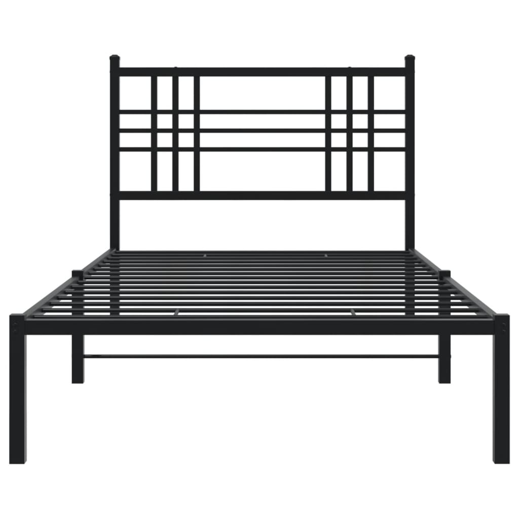 sengeramme med sengegavl 90x190 cm metal sort
