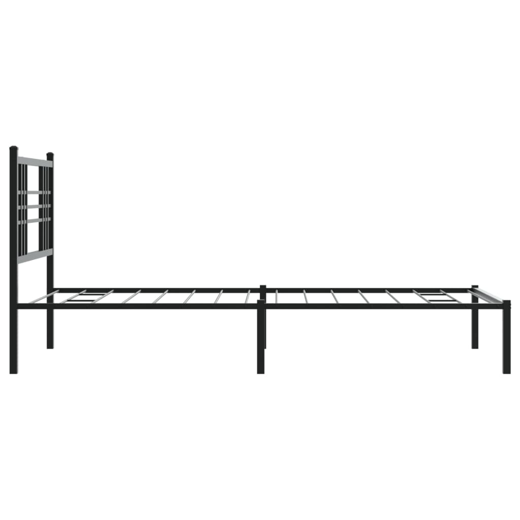 sengeramme med sengegavl 90x190 cm metal sort