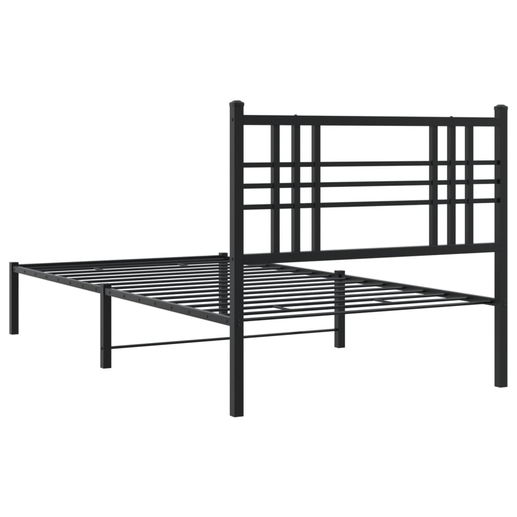 sengeramme med sengegavl 90x190 cm metal sort