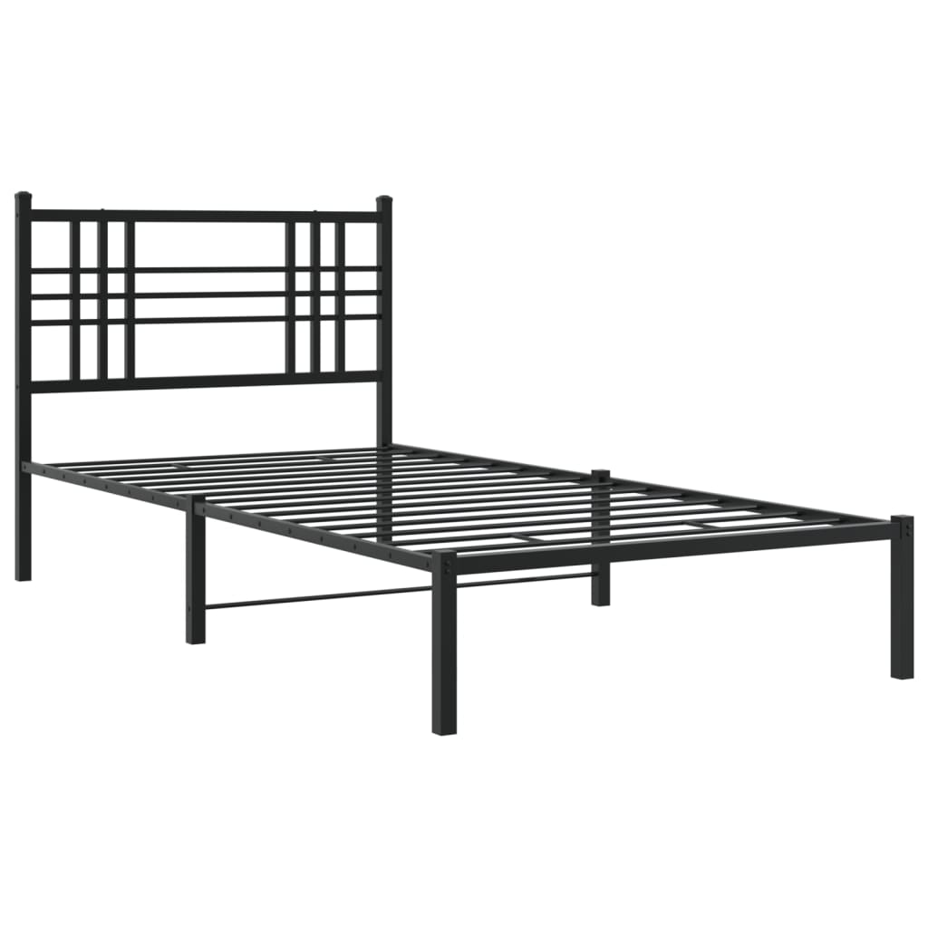 sengeramme med sengegavl 100x190 cm metal sort