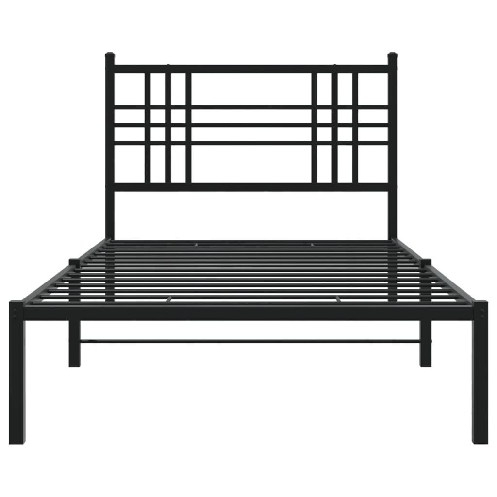 sengeramme med sengegavl 100x190 cm metal sort