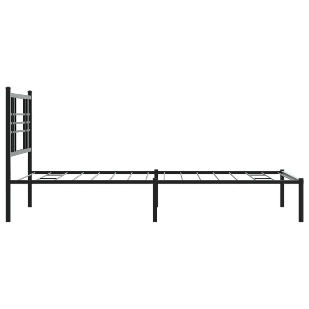 sengeramme med sengegavl 100x190 cm metal sort