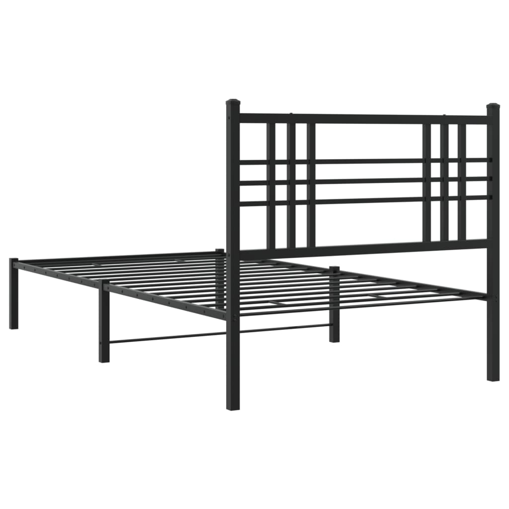 sengeramme med sengegavl 100x190 cm metal sort