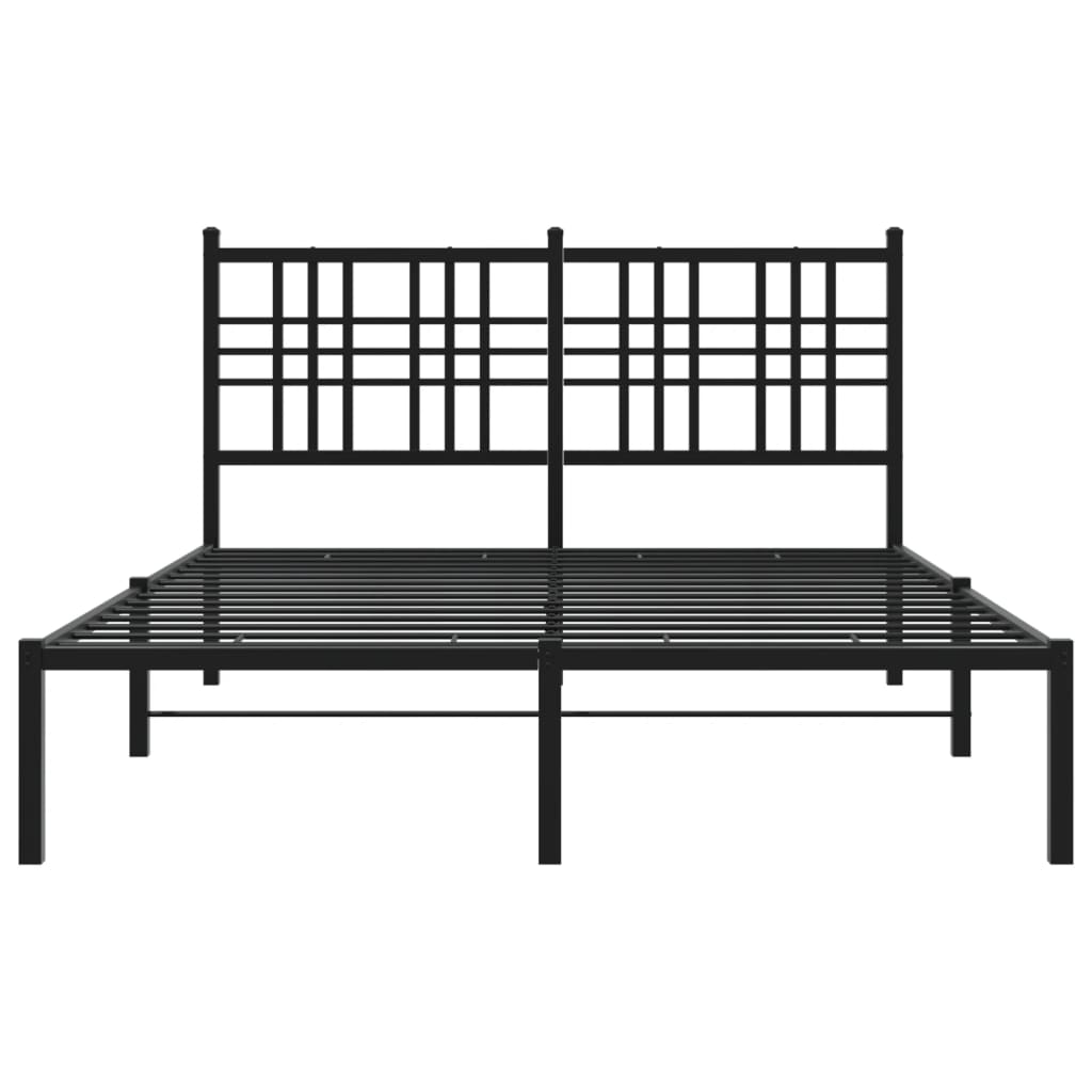 sengeramme med sengegavl 120x190 cm metal sort