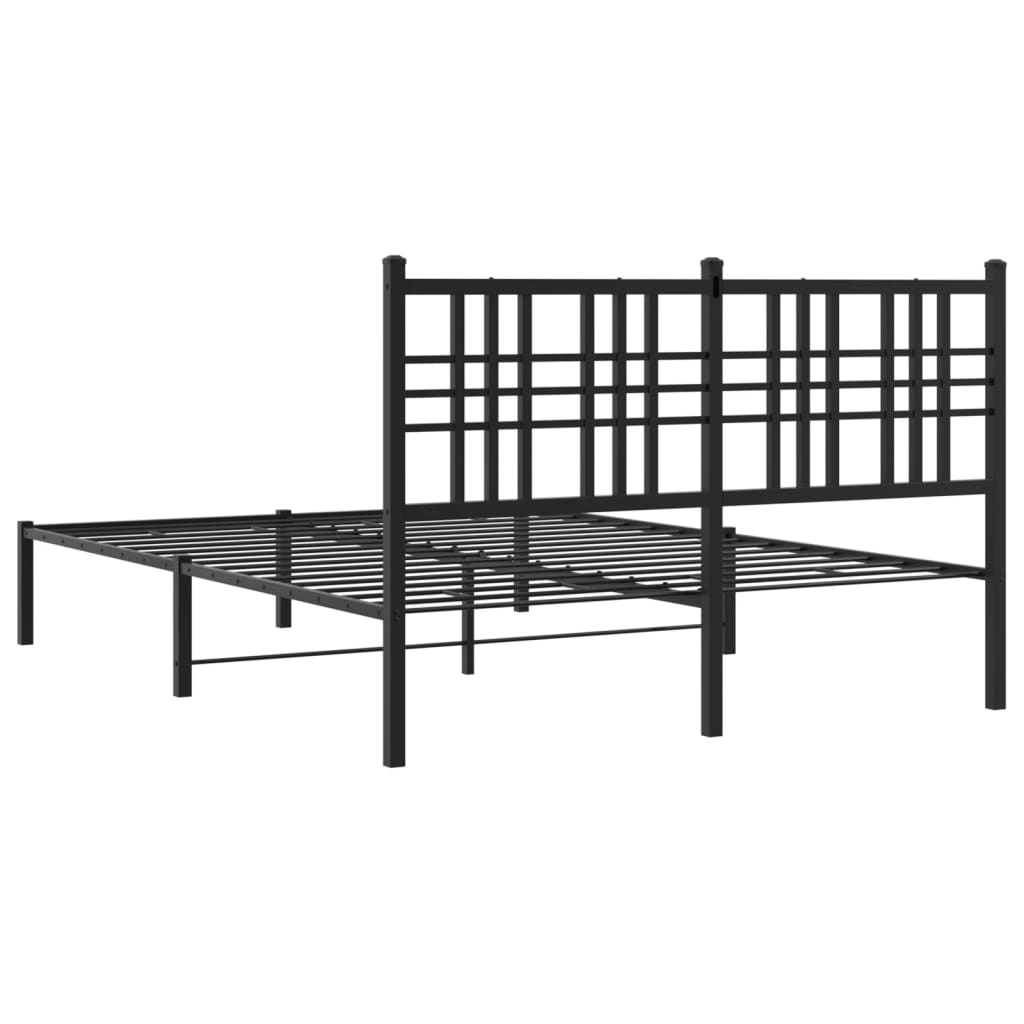 sengeramme med sengegavl 120x190 cm metal sort