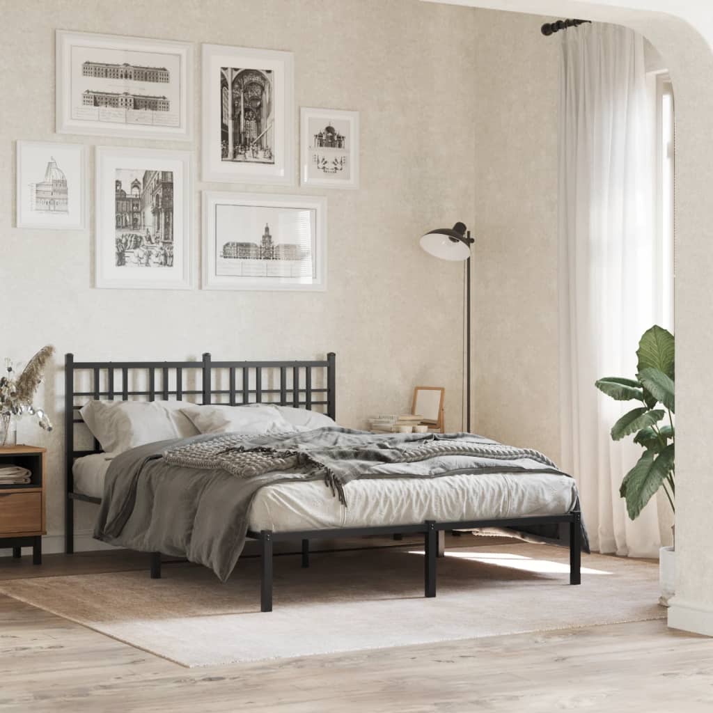 sengeramme med sengegavl 120x190 cm metal sort