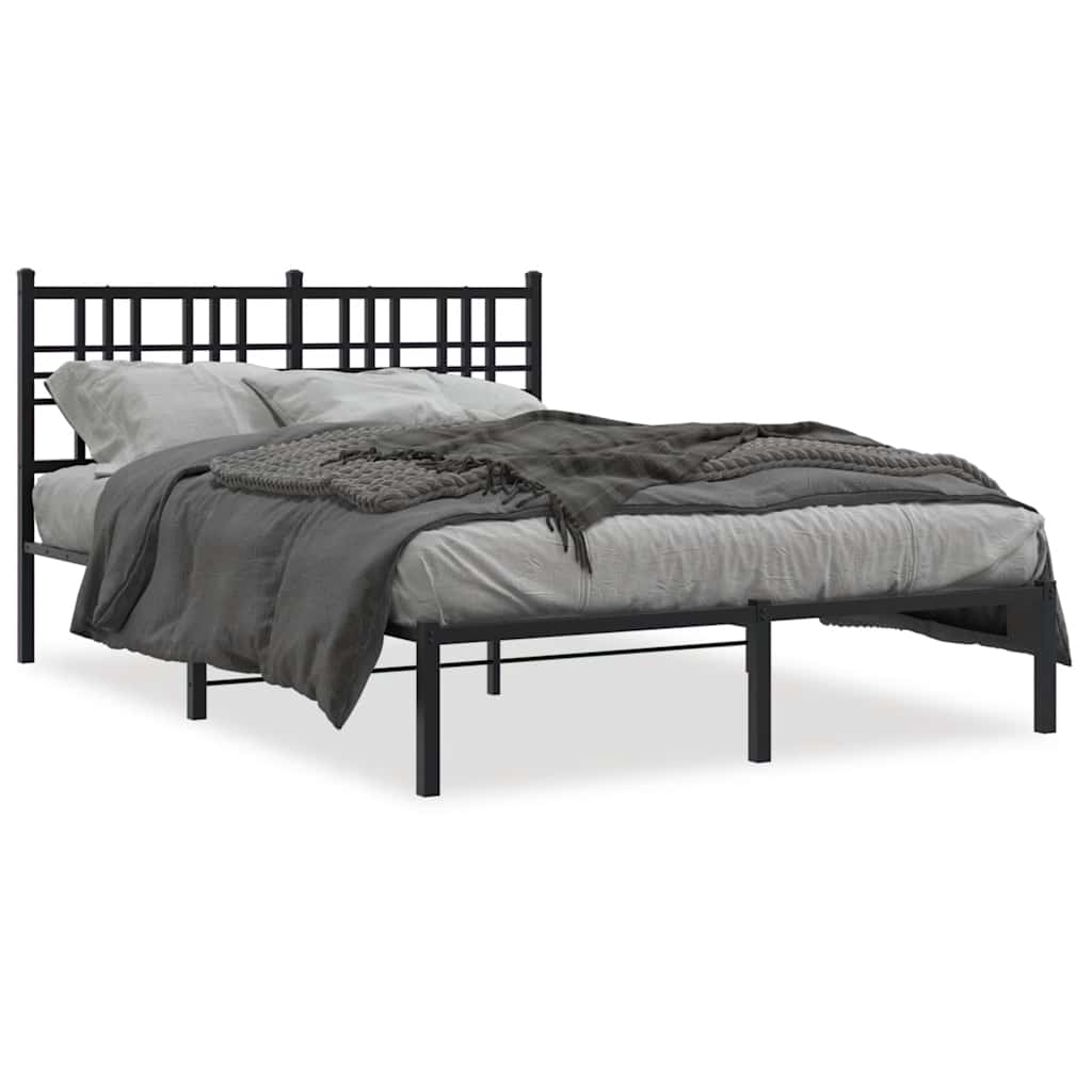sengeramme med sengegavl 120x200 cm metal sort