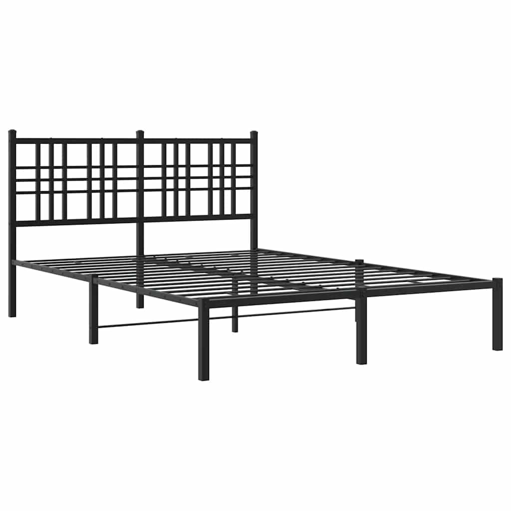 sengeramme med sengegavl 120x200 cm metal sort