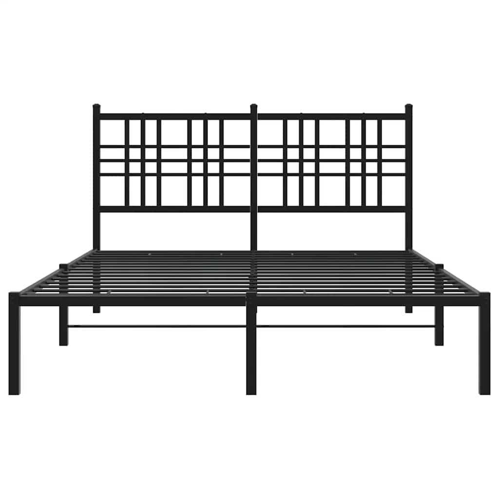 sengeramme med sengegavl 120x200 cm metal sort