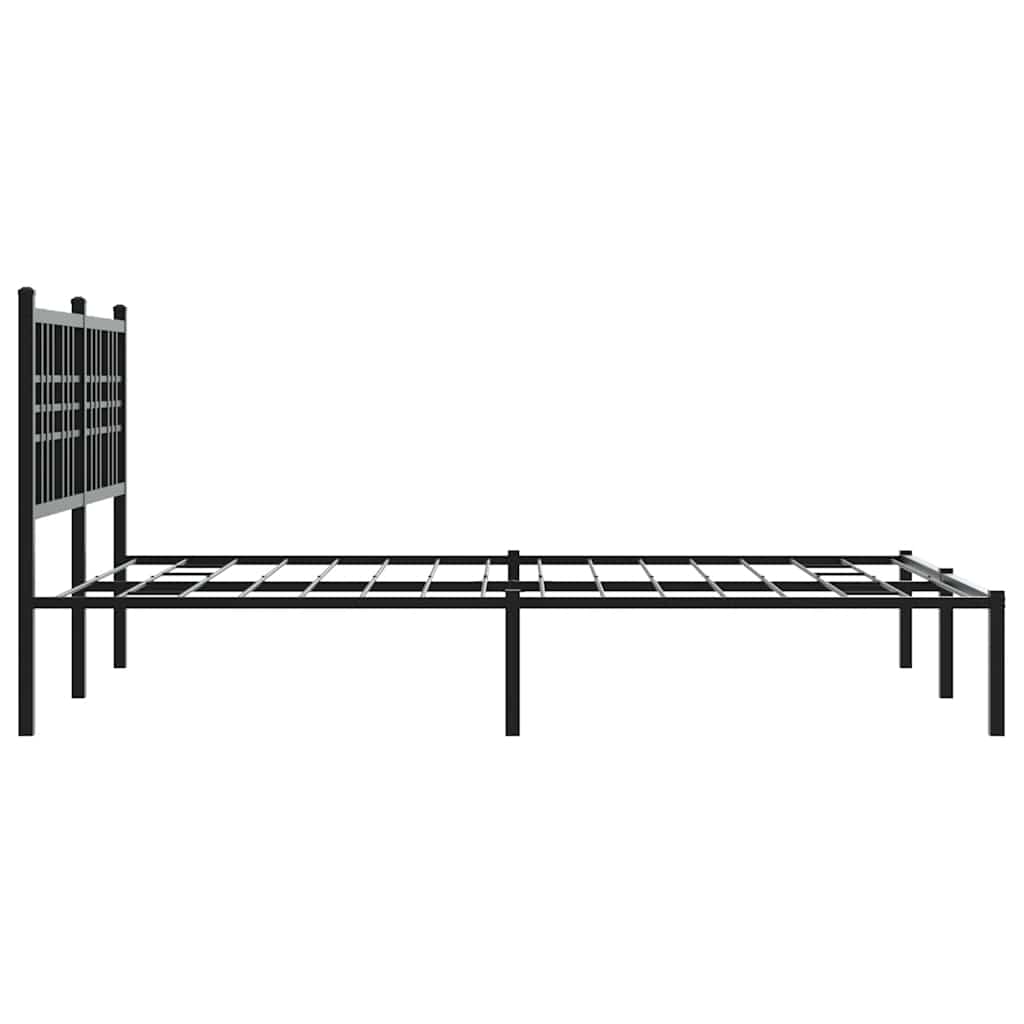 sengeramme med sengegavl 120x200 cm metal sort