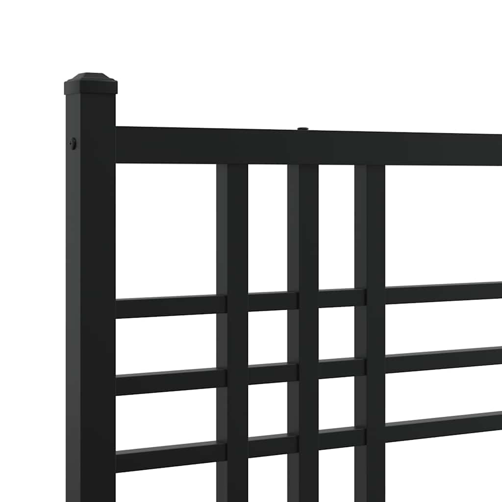 sengeramme med sengegavl 120x200 cm metal sort