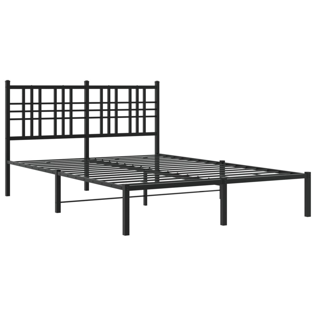 sengeramme med sengegavl 135x190 cm metal sort