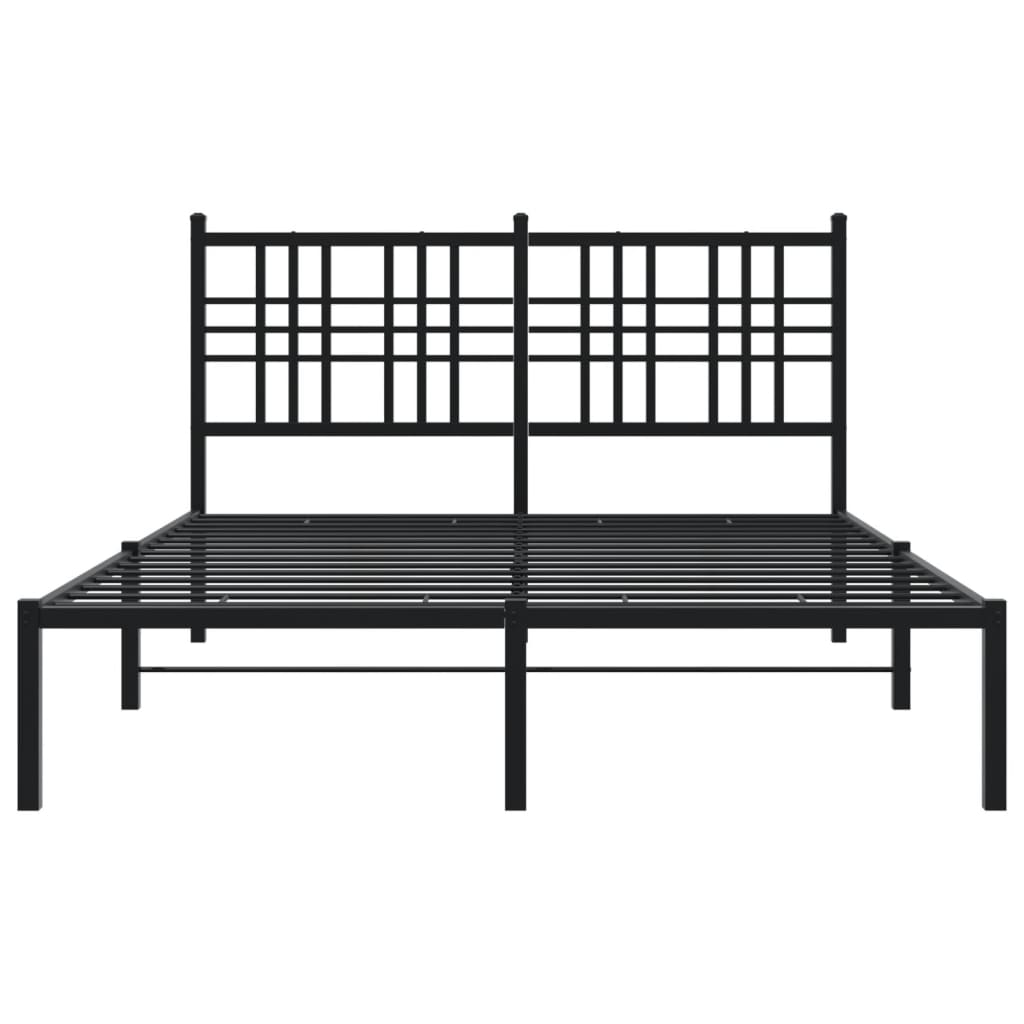 sengeramme med sengegavl 135x190 cm metal sort