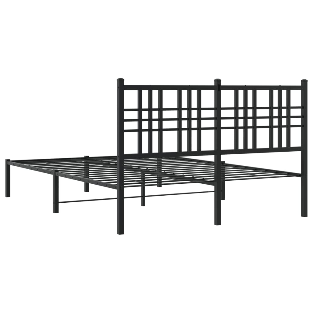 sengeramme med sengegavl 135x190 cm metal sort