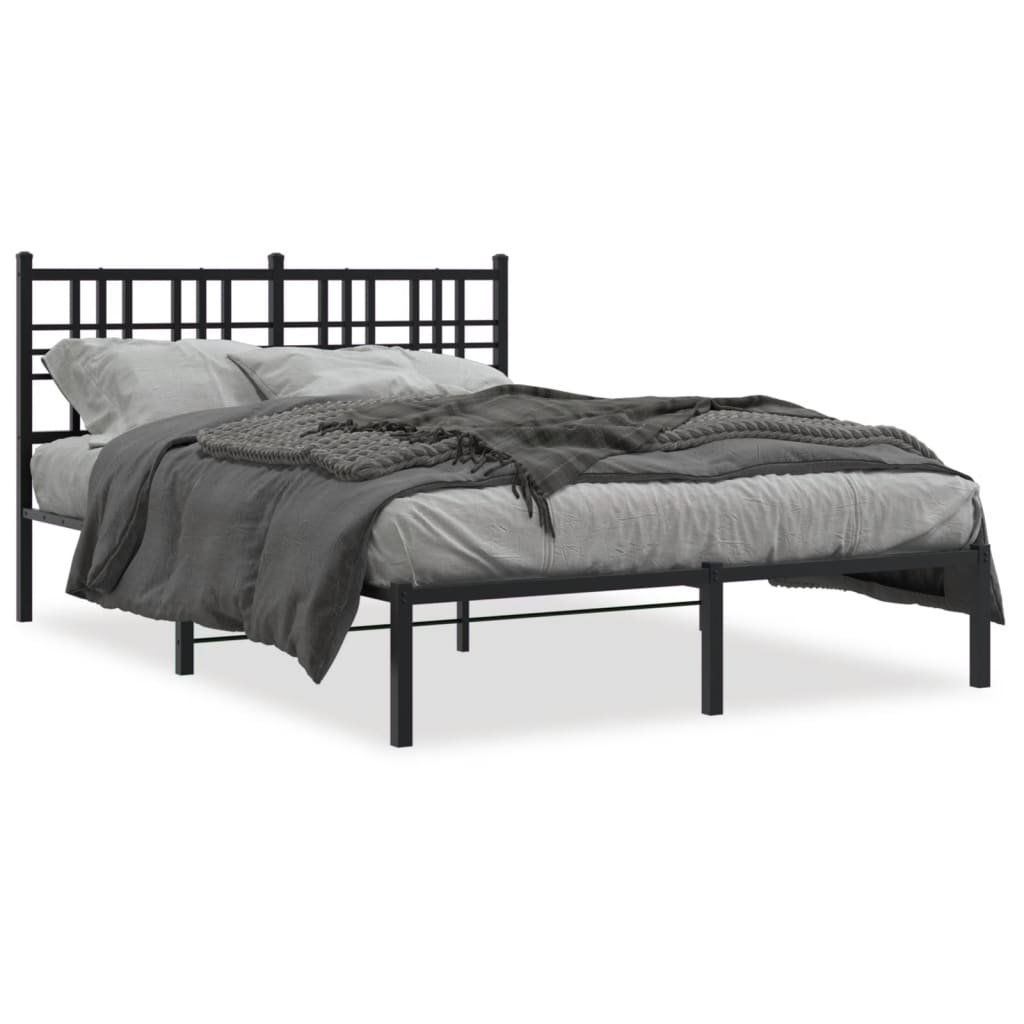 sengeramme med sengegavl 140x190 cm metal sort