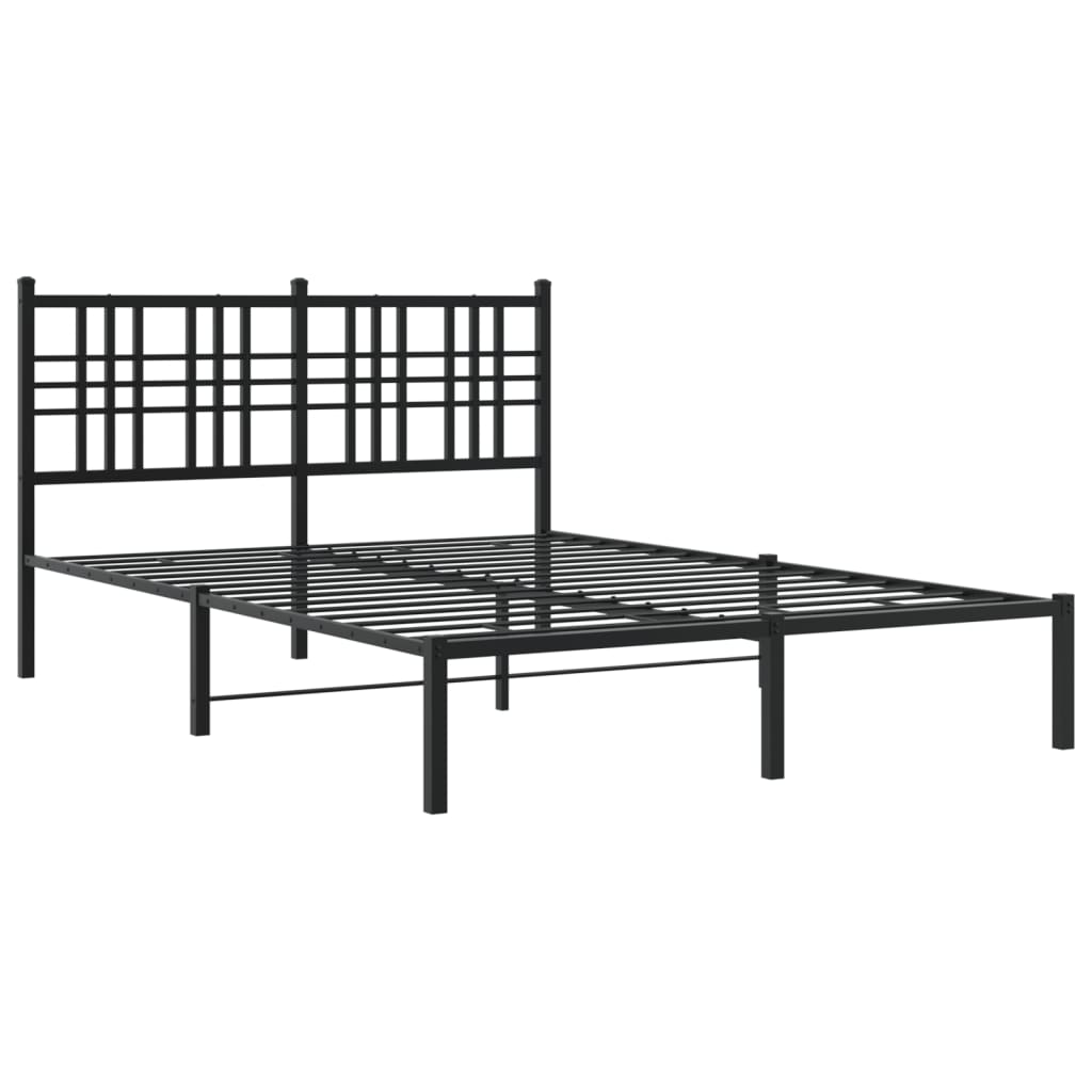 sengeramme med sengegavl 140x190 cm metal sort